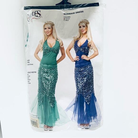 Charades Sequin Mermaid Costume Ariel Halloween Costume NEW Medium - Picture 13 of 15